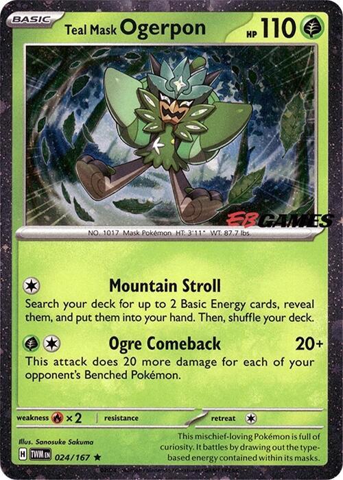 Teal Mask Ogerpon (Cosmos Holo) (EB Games Exclusive) card image