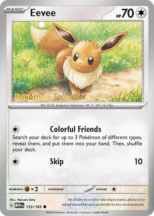 Eevee - 133/165 (Pokemon Together) card image