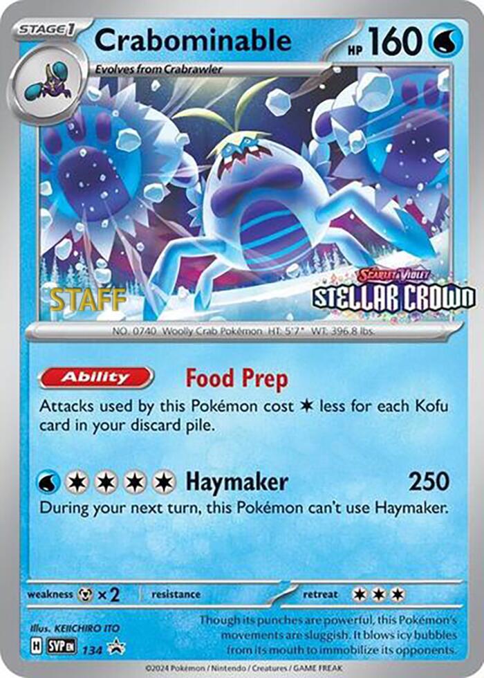Crabominable - 134 (Prerelease) [Staff] card image