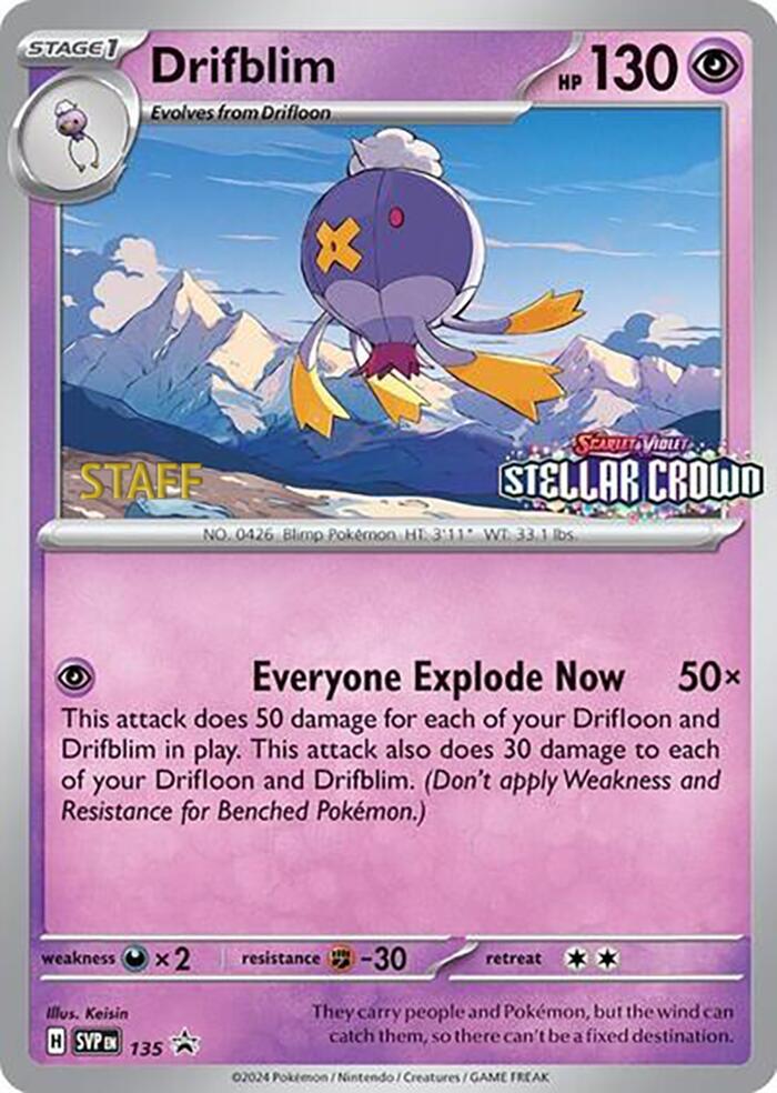 Drifblim - 135 (Prerelease) [Staff] card image
