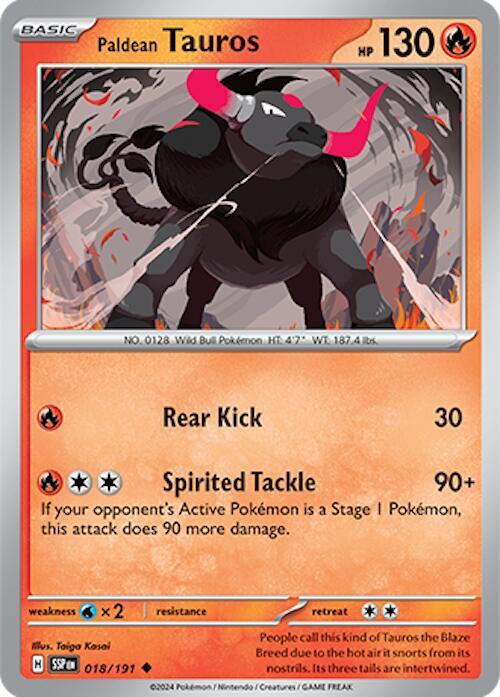 Paldean Tauros - 018/191 card image