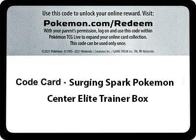 Code Card - Surging Sparks Pokemon Center Elite Trainer Box card image