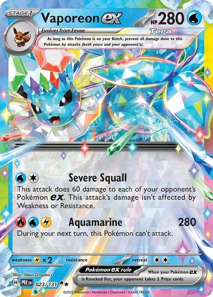 Vaporeon ex - 023/131 card image