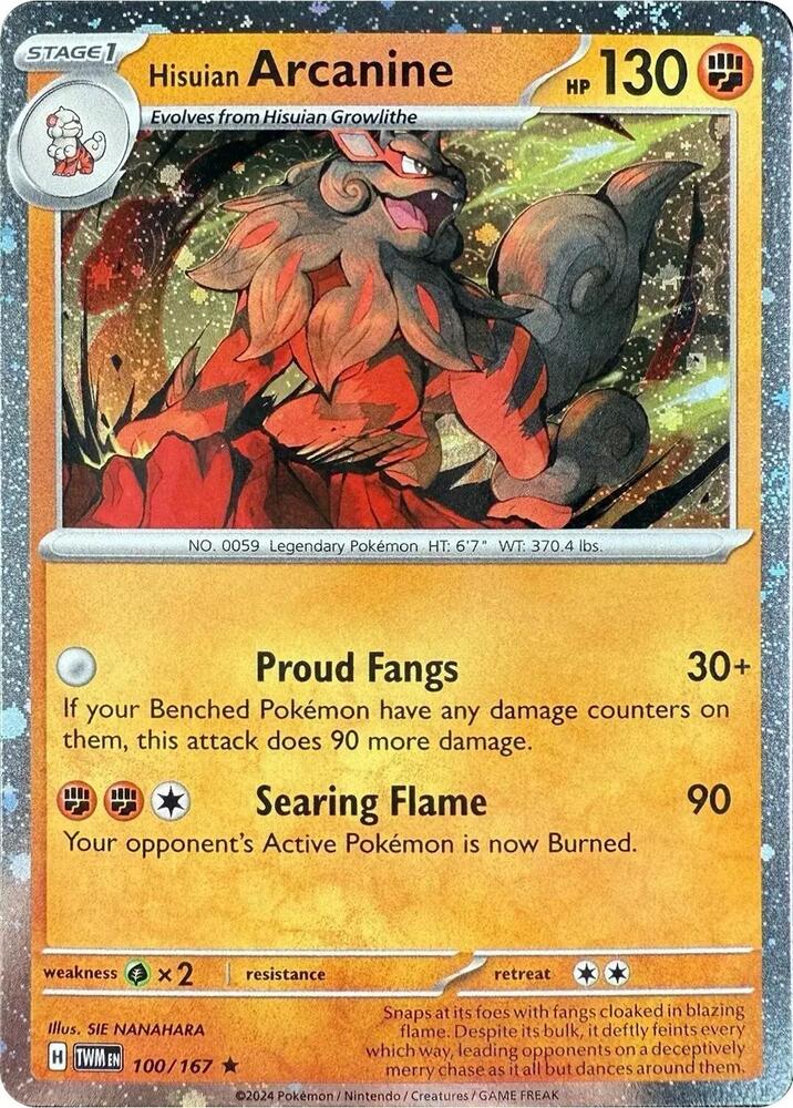 Hisuian Arcanine - 100/167 (Cosmos Holo) card image