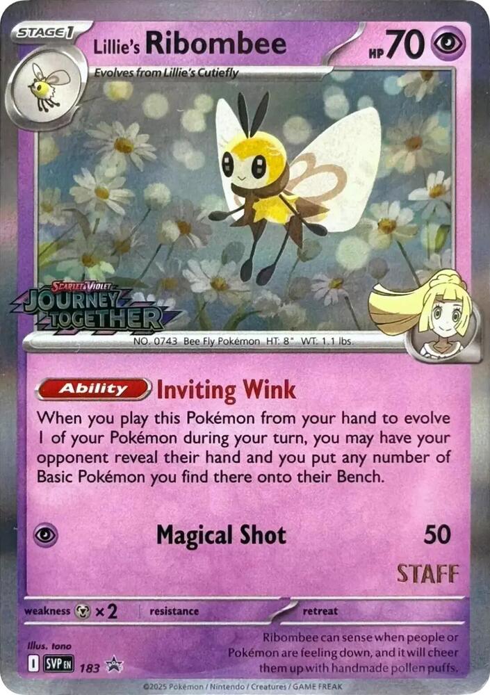 Lillie's Ribombee - 183 (Prerelease) [Staff] card image
