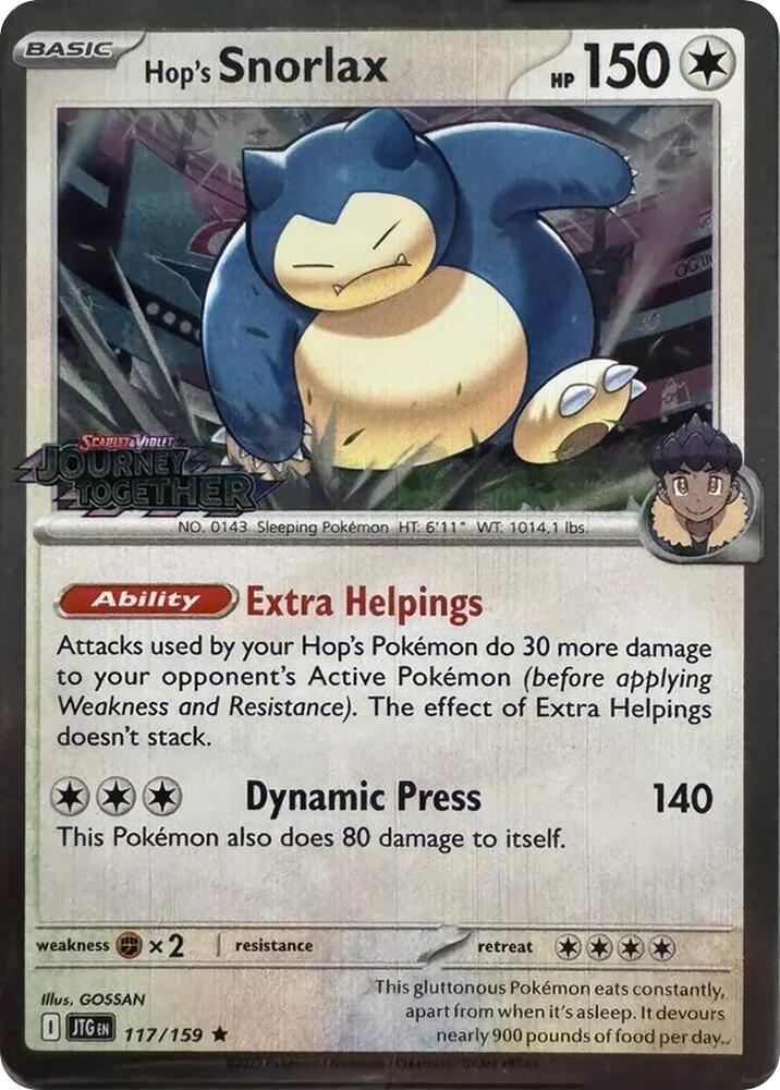 Hop's Snorlax - 117/159 (Cosmos Holo) card image
