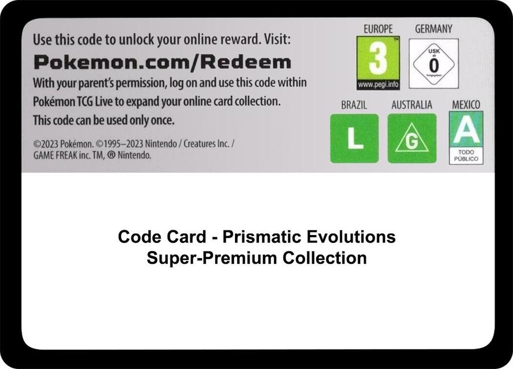 Code Card - Prismatic Evolutions Super-Premium Collection card image