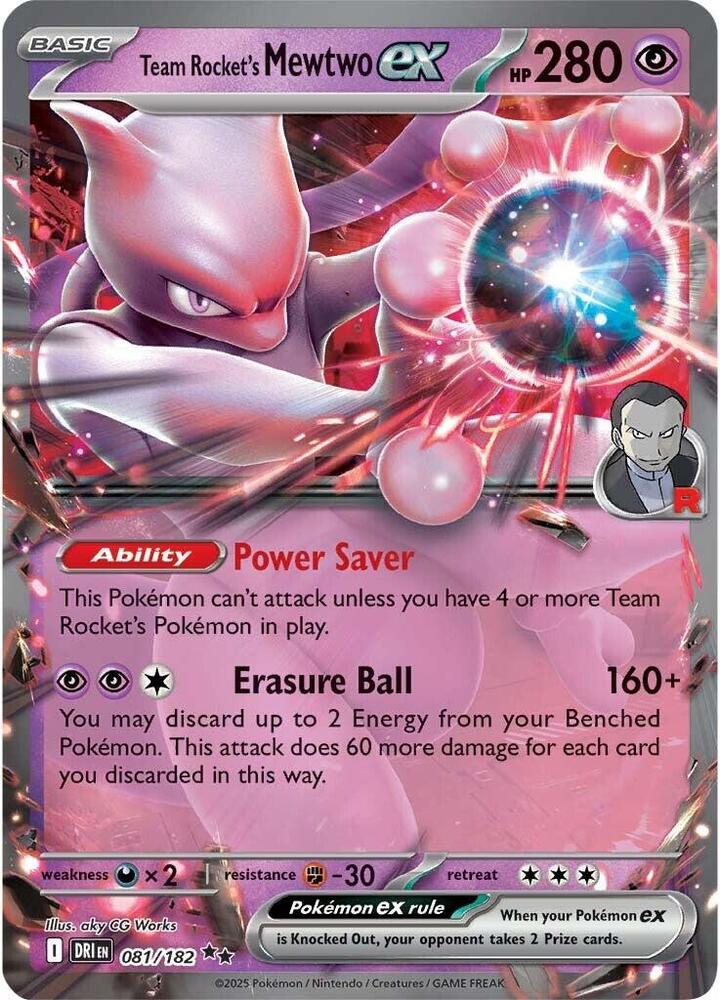 Team Rocket's Mewtwo ex - 081/182 card image