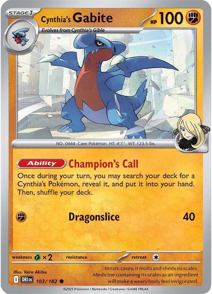 Cynthia's Gabite card image