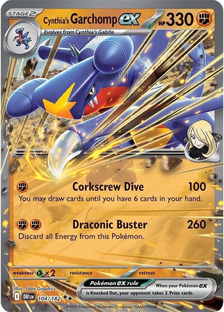 Cynthia's Garchomp ex - 104/182 card image
