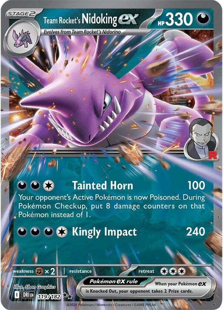 Team Rocket's Nidoking ex - 119/182 card image