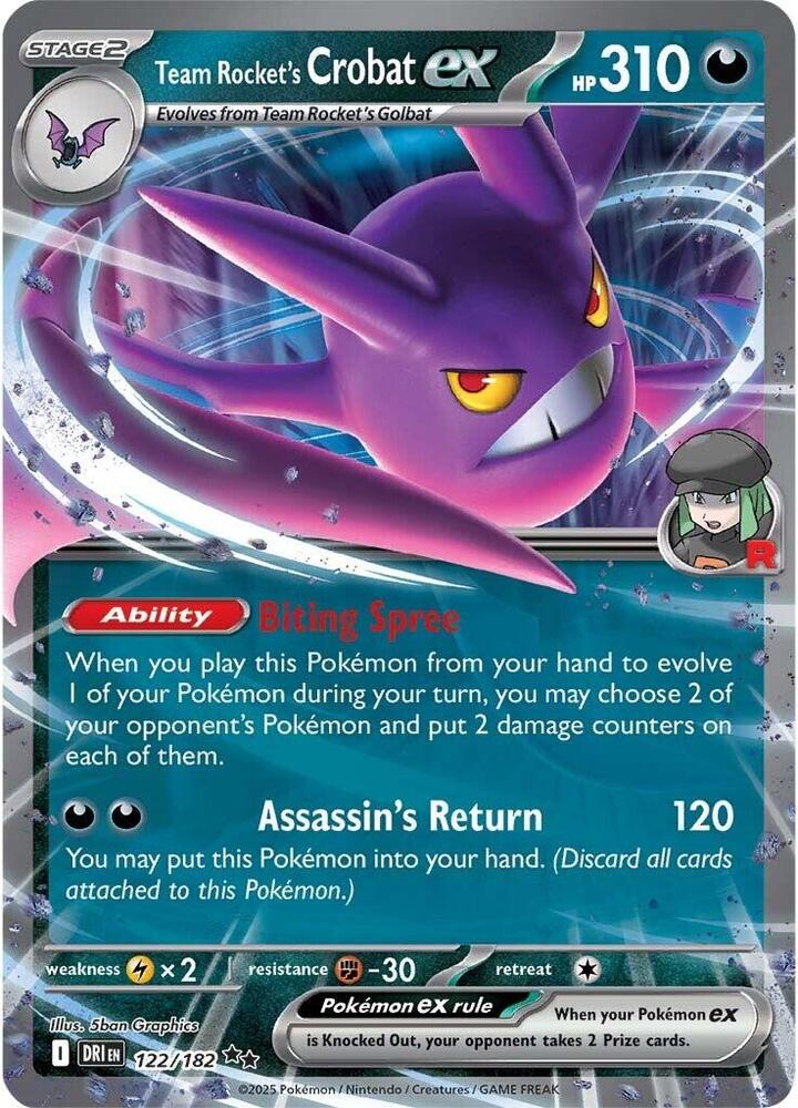 Team Rocket's Crobat ex - 122/182 card image