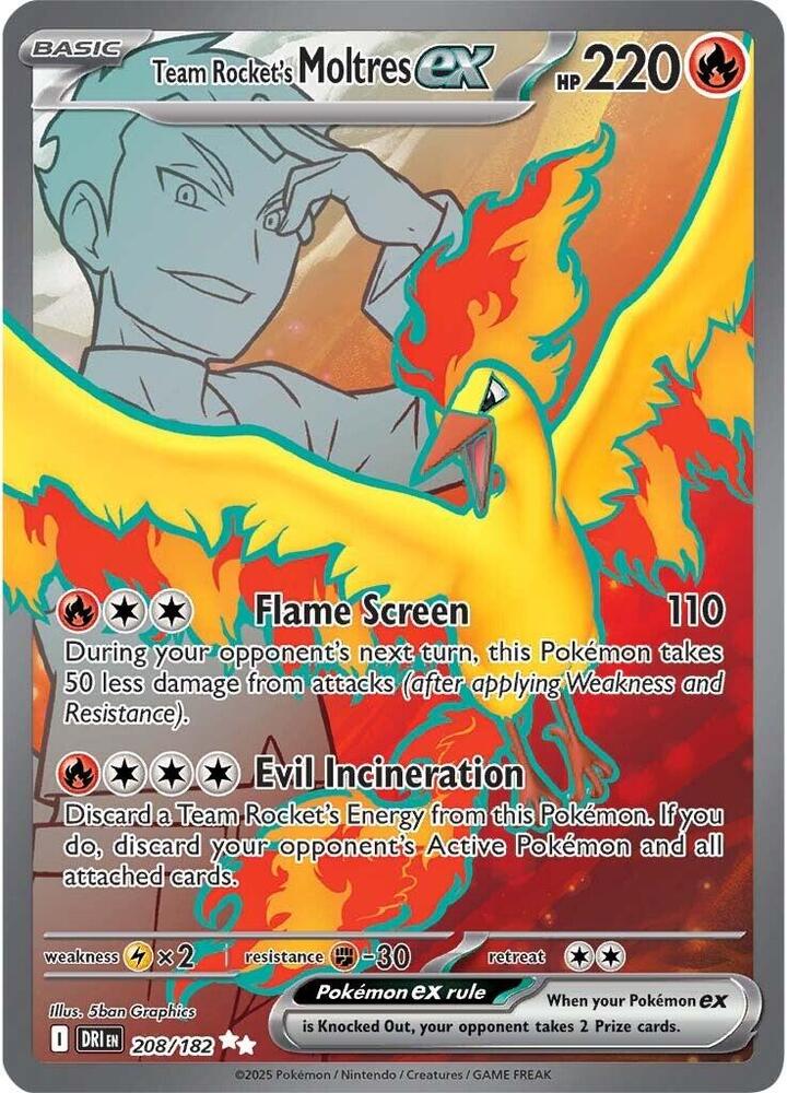 Team Rocket's Moltres ex - 208/182 card image
