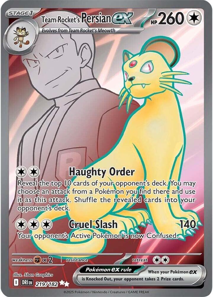 Team Rocket's Persian ex - 219/182 card image