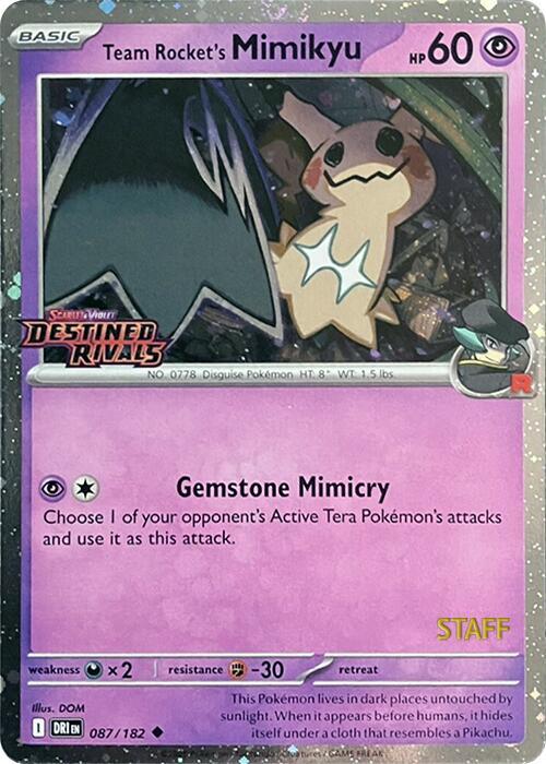 Team Rocket's Mimikyu (Prerelease) [Staff] card image