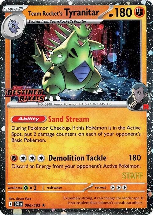 Team Rocket's Tyranitar (Prerelease) [Staff] card image