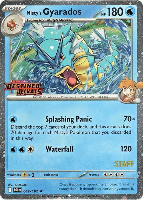 Misty's Gyarados (Prerelease) [Staff] card image