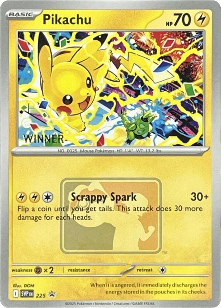 Pikachu - 225 (World Championship 2025) [Winner] card image