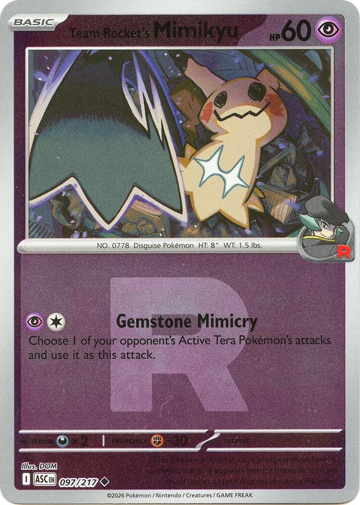Team Rocket's Mimikyu - 097/217 (Team Rocket) card image