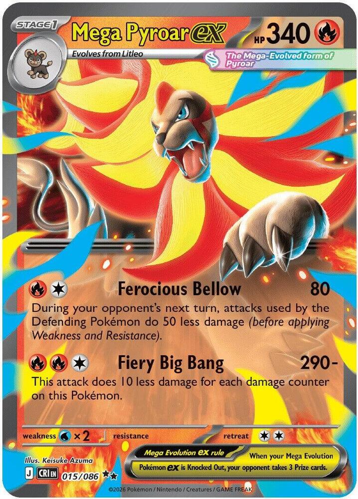 Mega Pyroar ex - 015/086 card image