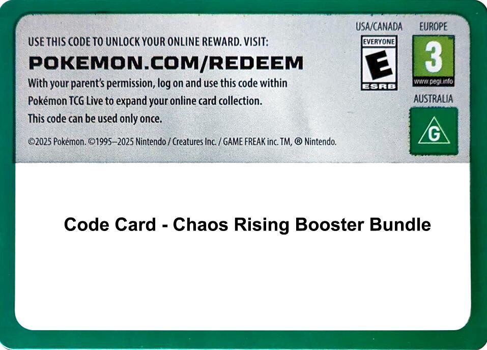 Code Card - Chaos Rising Booster Bundle card image