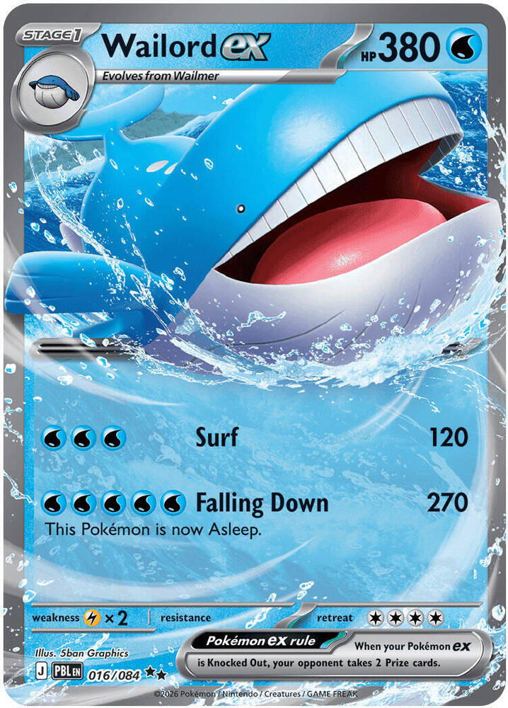 Wailord ex - 016/084 card image