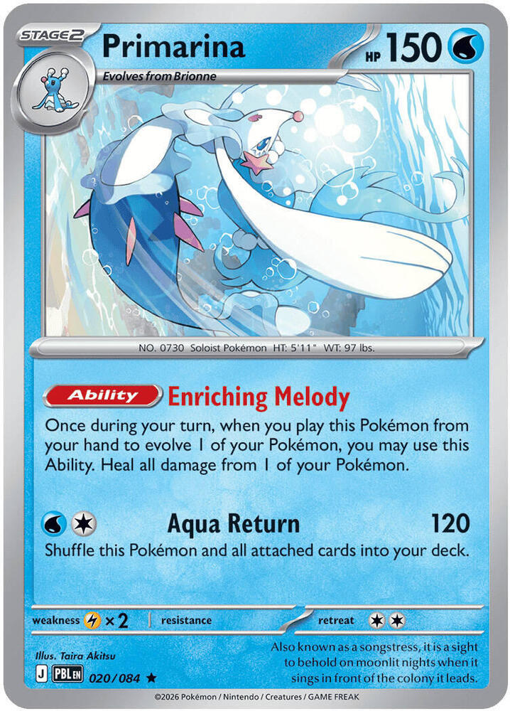 Primarina - 020/084 card image