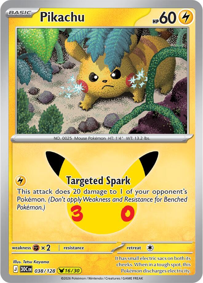 Pikachu - 038/128 card image