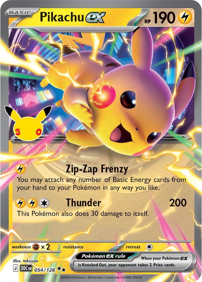 Pikachu ex - 054/128 card image