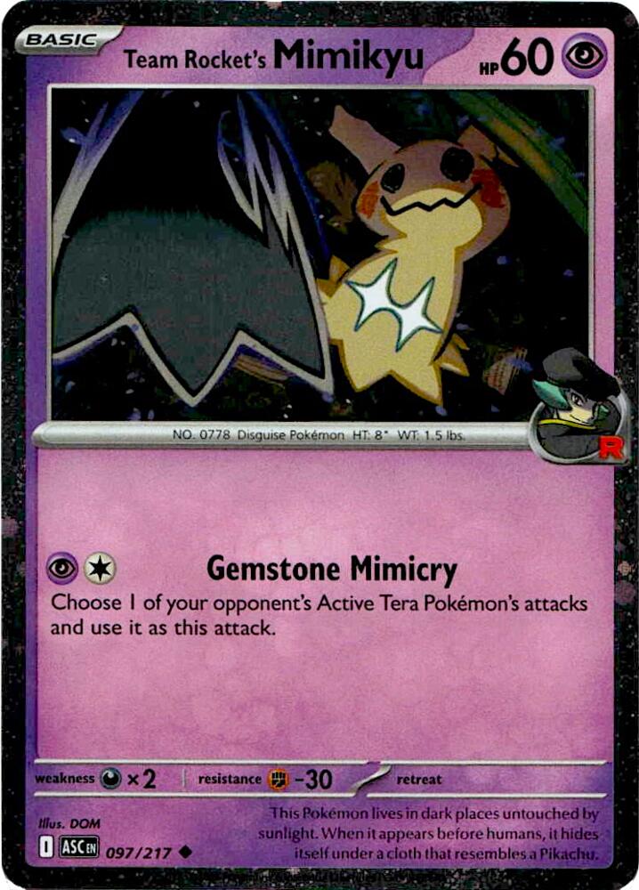 Team Rocket's Mimikyu - 097/217 (Cosmos Holo) card image