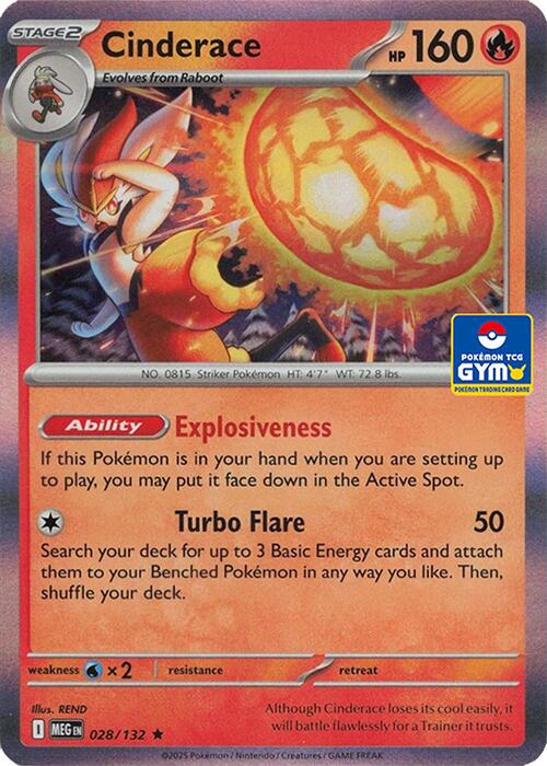 Cinderace - 028/132 (GYM) card image