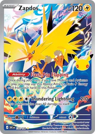 Zapdos - 133/128 card image