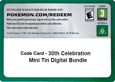 Code Card - 30th Celebration Mini Tin digital bundle card image