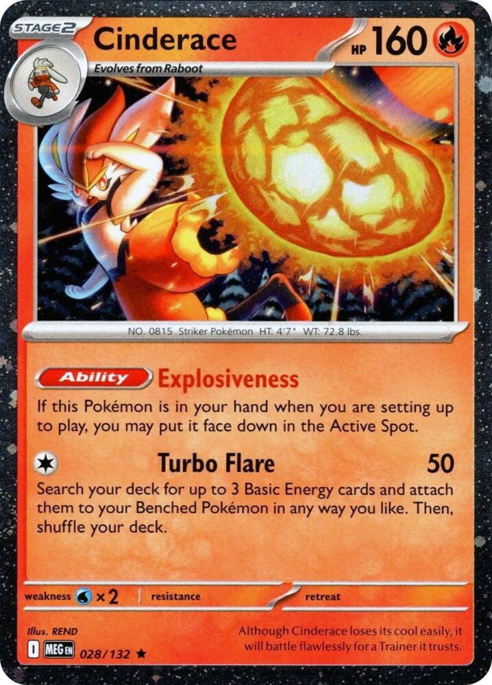 Cinderace - 028/132 (Cosmos Holo) card image