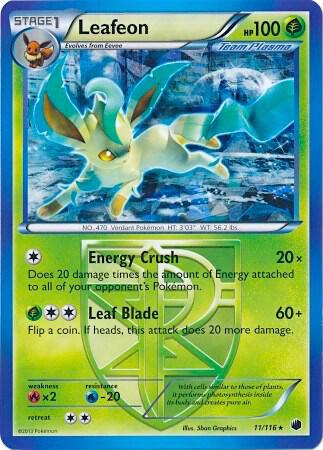 Leafeon - 11/116 (BW Plasma Freeze) card image