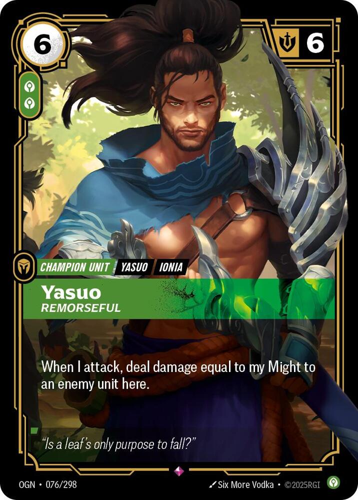Yasuo, Remorseful card image