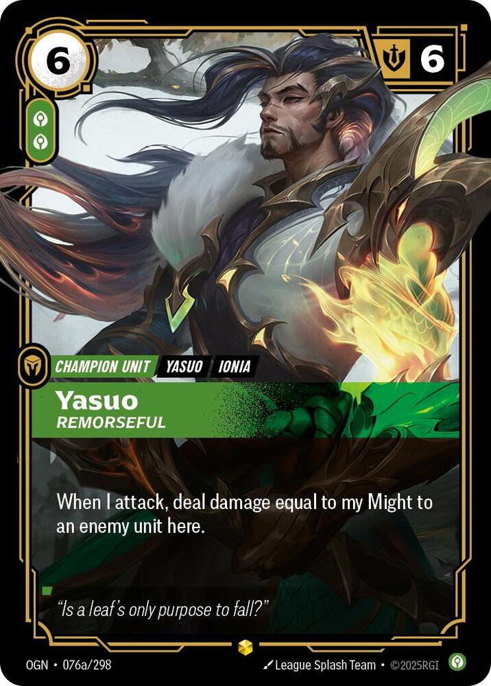 Yasuo, Remorseful (Alternate Art) card image