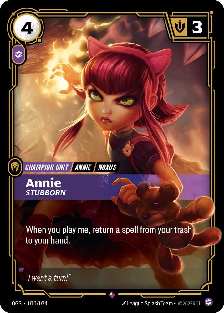 Annie, Stubborn card image
