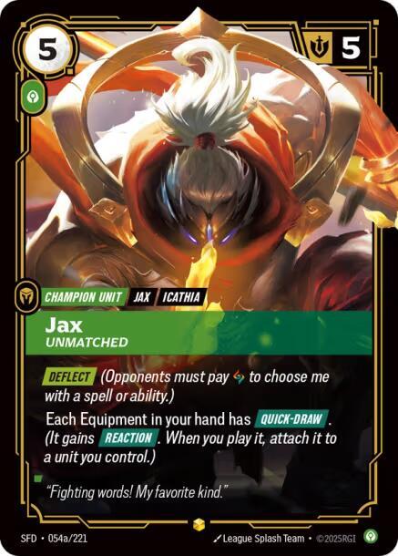 Jax, Unmatched (Alternate Art) card image