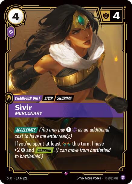 Sivir, Mercenary card image