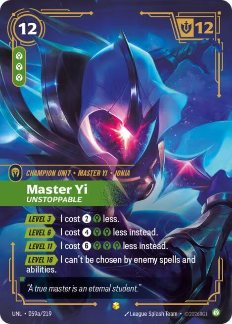 Master Yi, Unstoppable (Alternate Art) card image