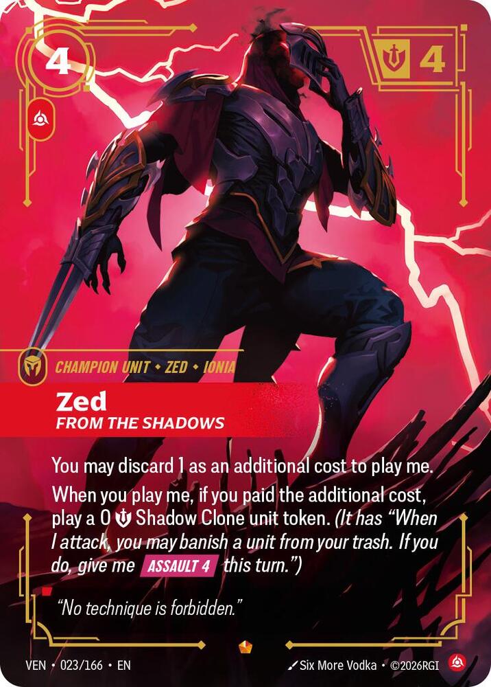 Zed, From the Shadows card image