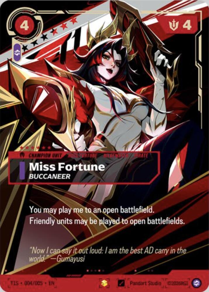 Miss Fortune, Buccaneer (T1 Worlds Champion Signature Edition Bundle) card image