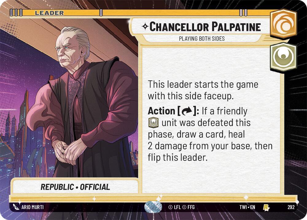 Chancellor Palpatine - Playing Both Sides (Hyperspace) card image