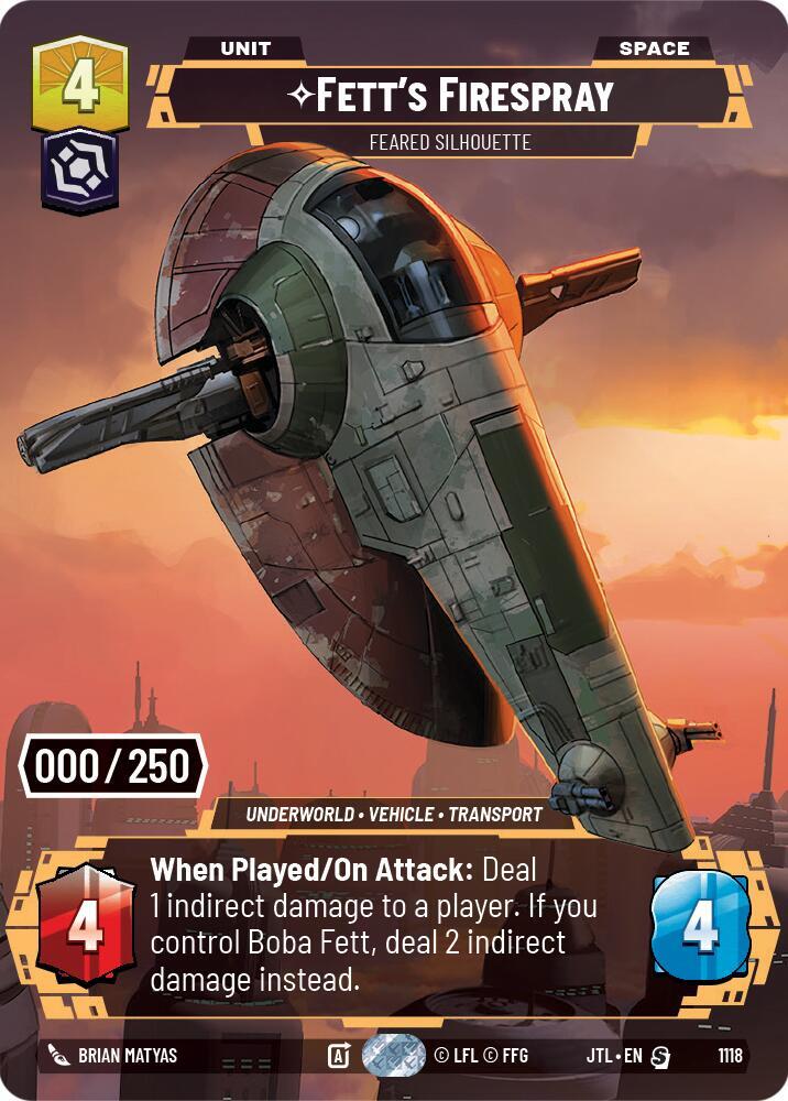 Fett's Firespray - Feared Silhouette (Serialized) card image