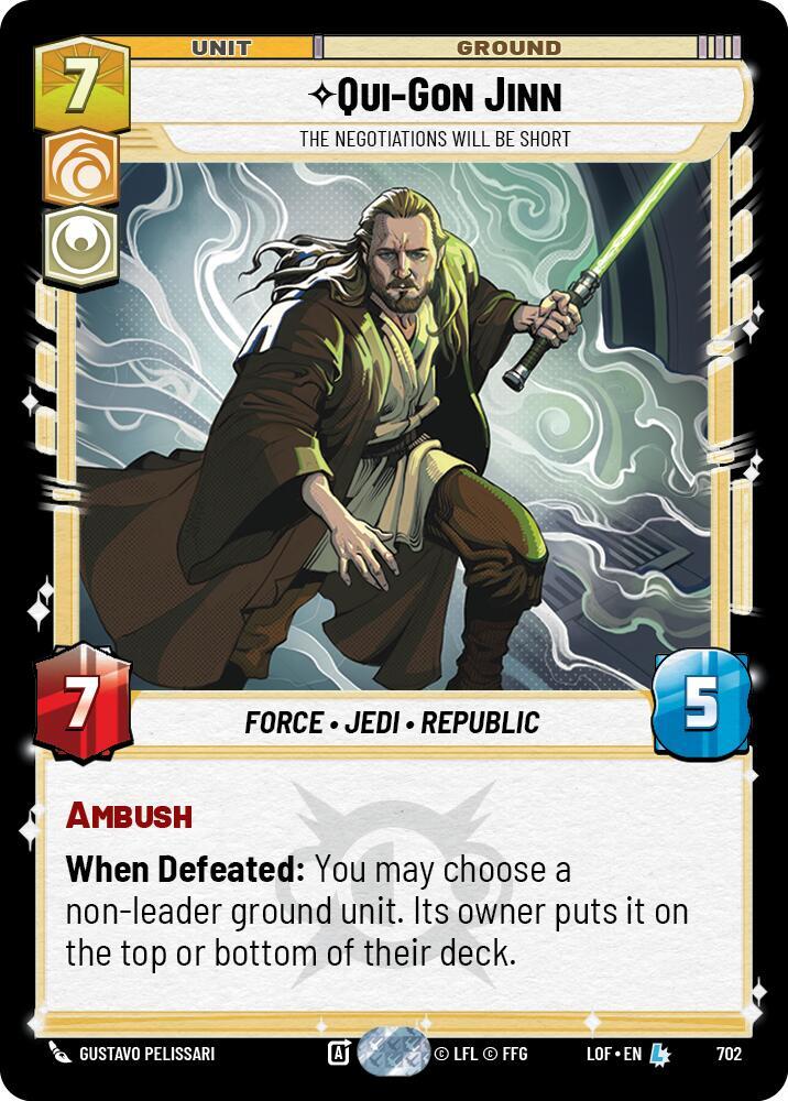 Qui-Gon Jinn - The Negotiations Will Be Short (Foil) card image