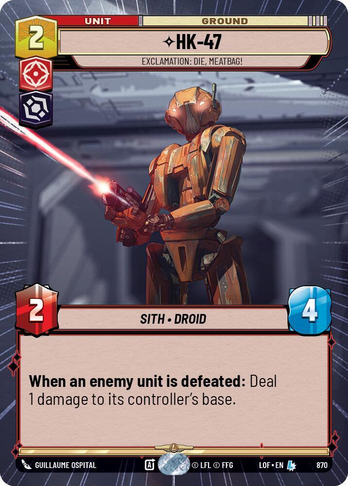 HK-47 - Exclamation: Die, Meatbag! (Hyperspace Foil) card image