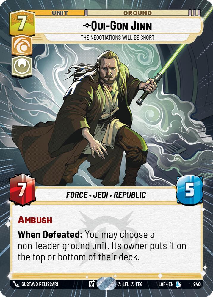 Qui-Gon Jinn - The Negotiations Will Be Short (Hyperspace Foil) card image