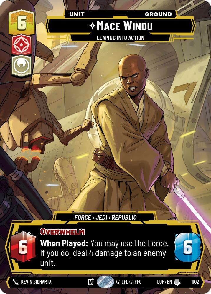 Mace Windu - Leaping into Action (Prestige Foil) card image