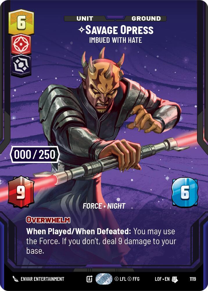 Savage Opress - Imbued With Hate (Serialized) card image